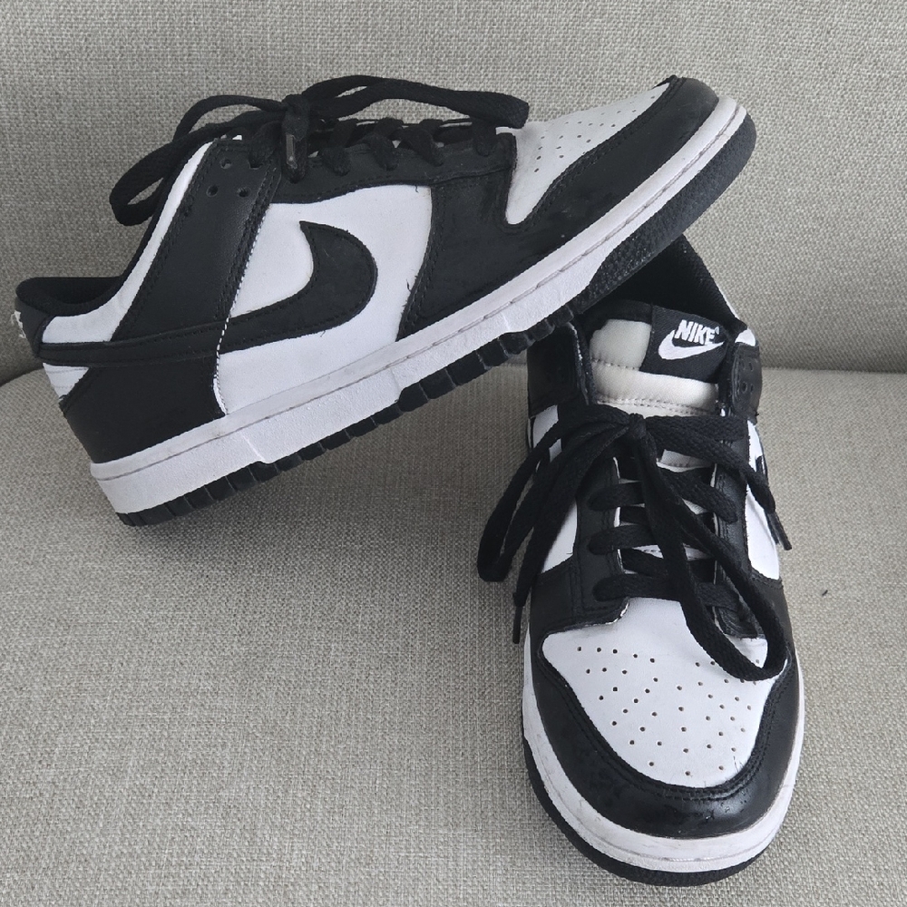 Nike 7Y Black and White Panda Low-Top Sneakers